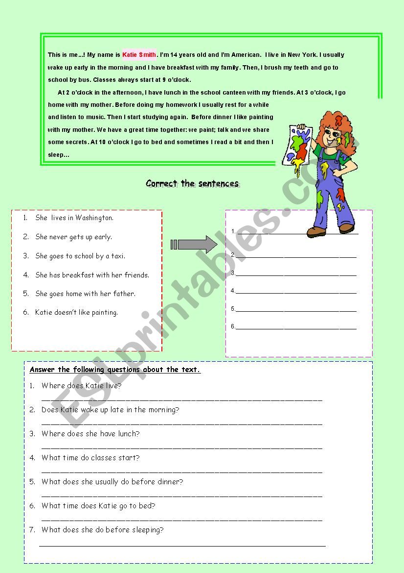 DAILY ROUTINES worksheet