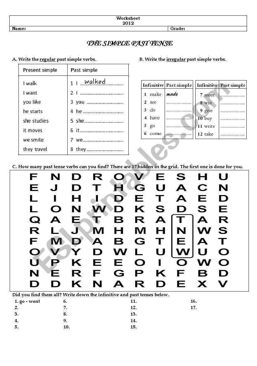 verbs game worksheet