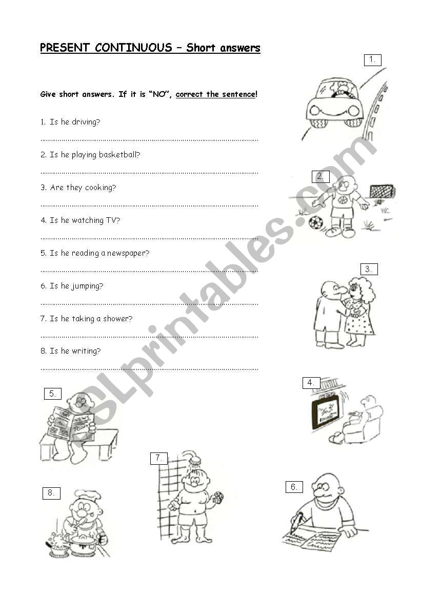 Present Continuous worksheet