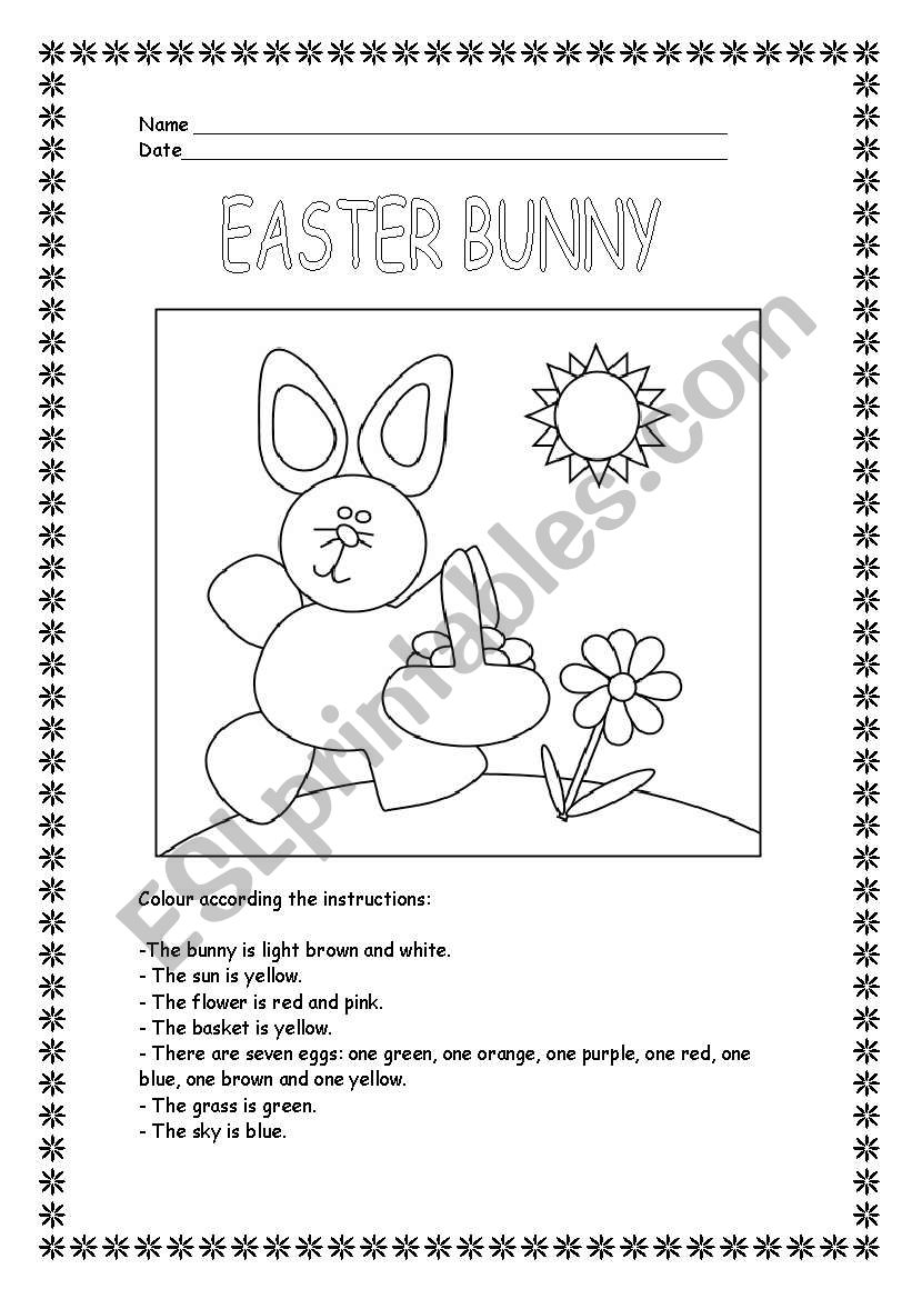 EASTER BUNNY worksheet