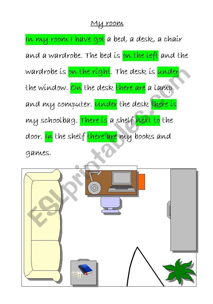 My room worksheet