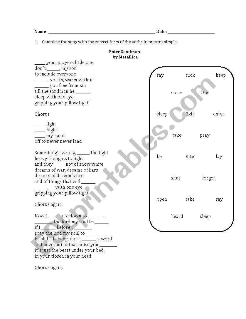 english-worksheets-present-simple-song