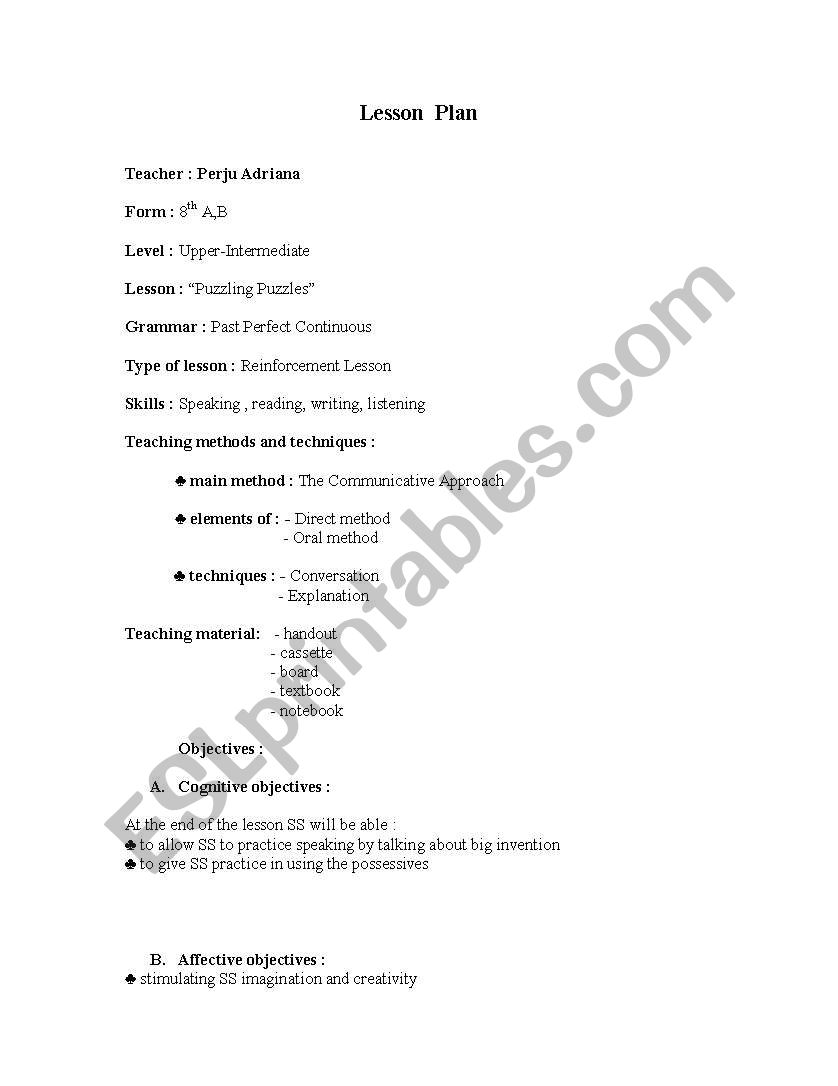 lesson plan worksheet
