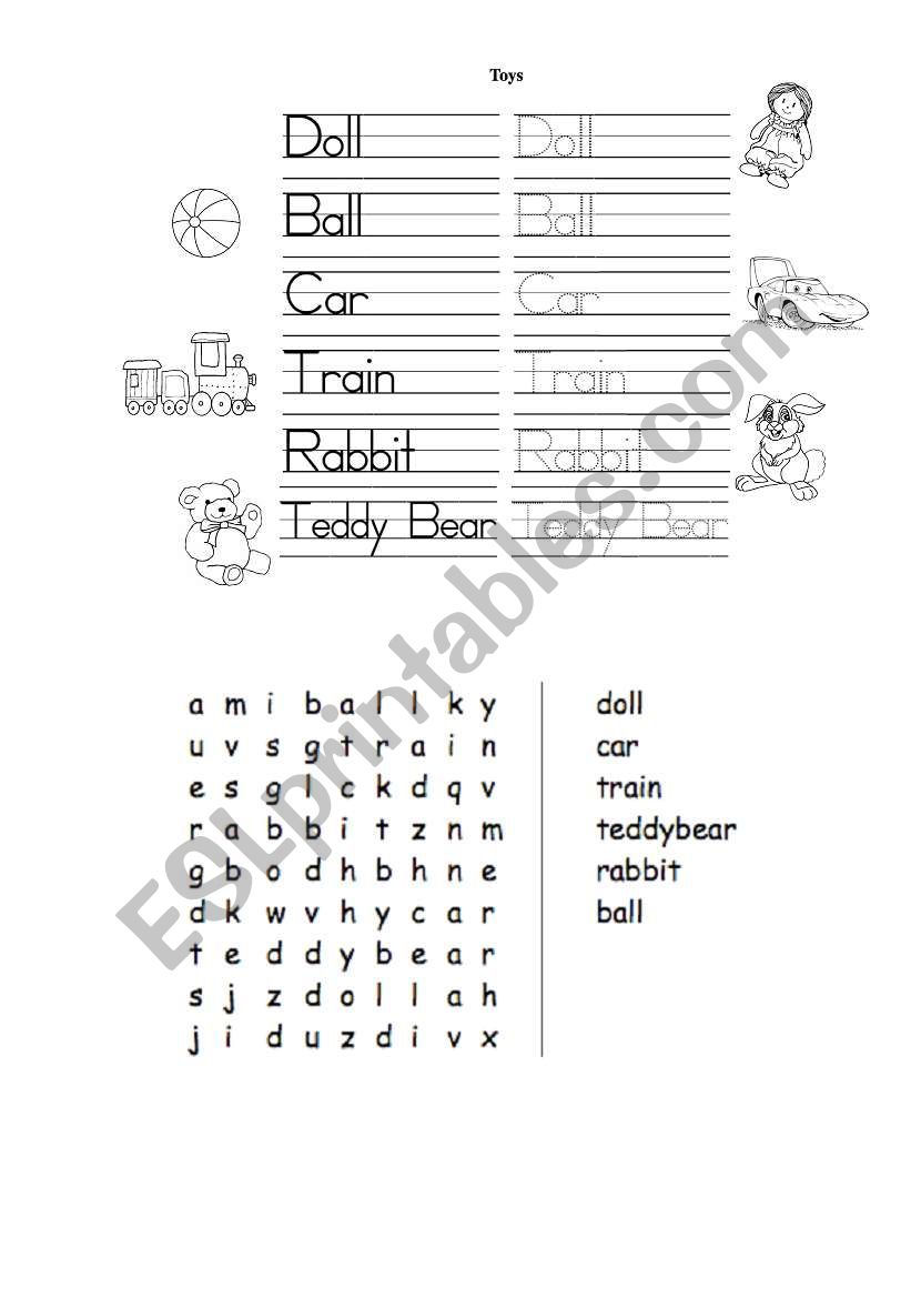 Toys worksheet