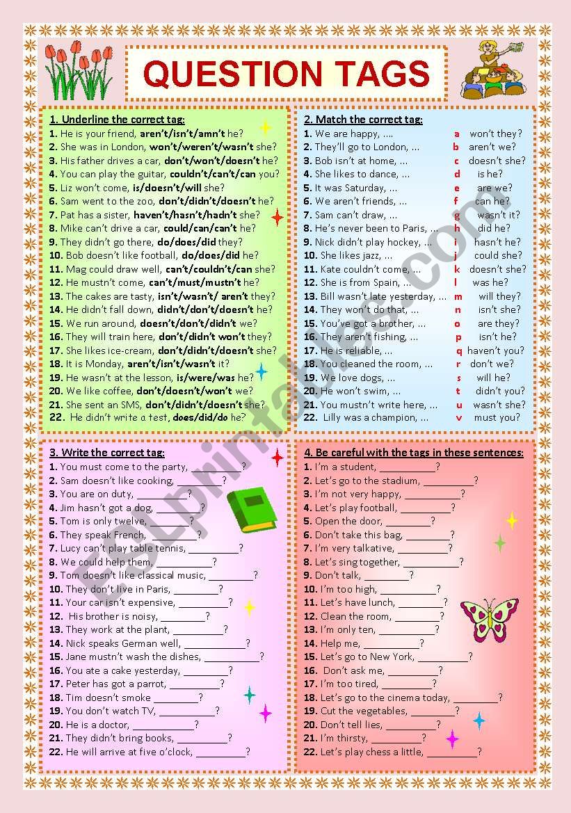 Question Tags worksheet