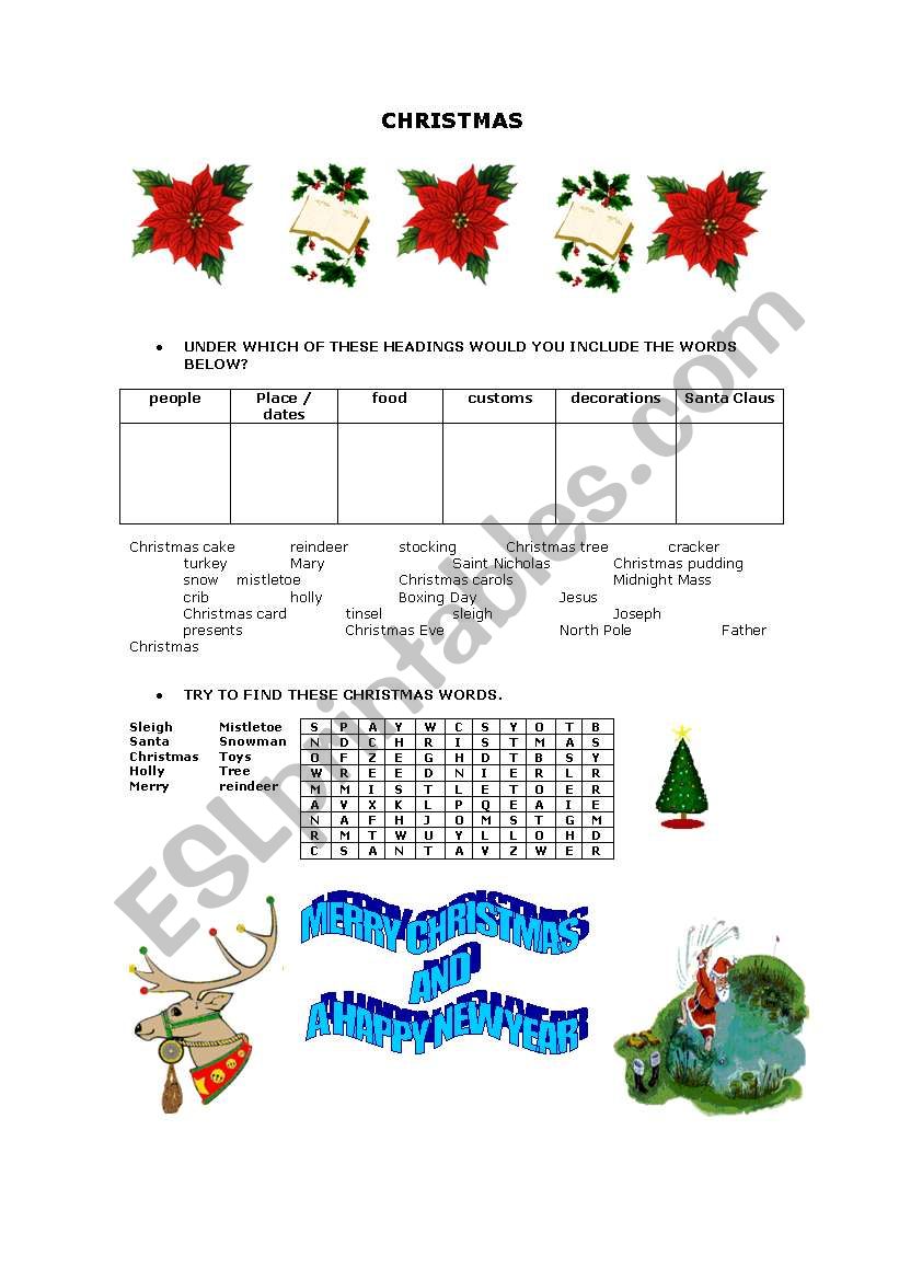 Christmas worksheet