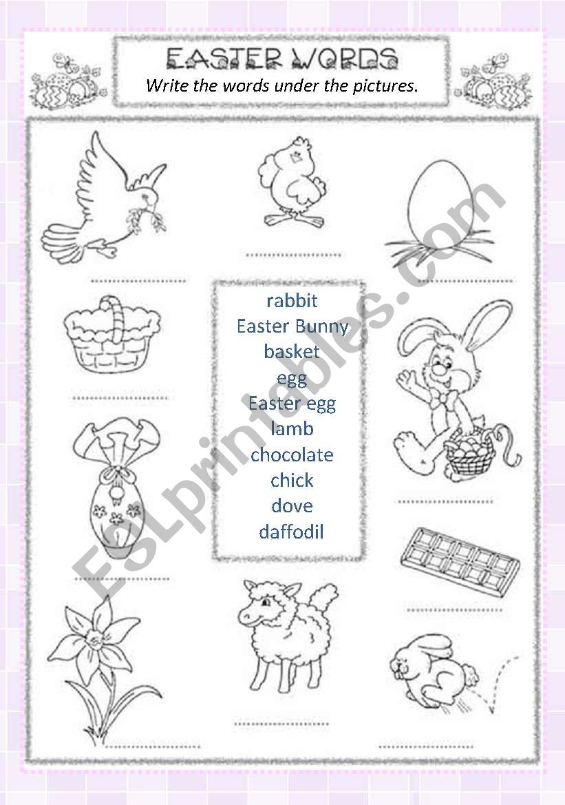 Easter symbols worksheet