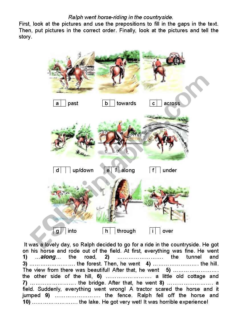 Prepositions and past simple worksheet