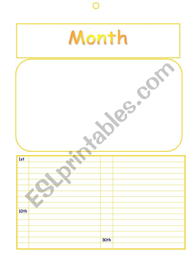 LETS CREATE OUR CALENDAR worksheet