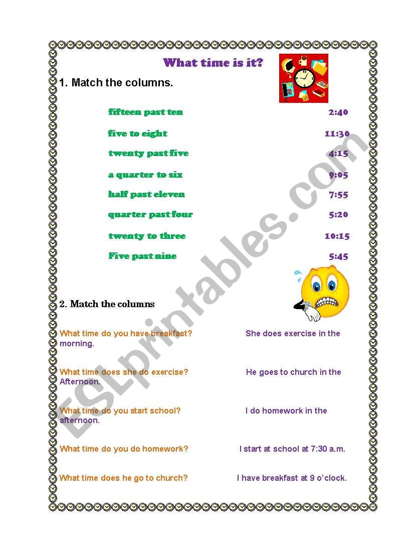 What time is it? worksheet