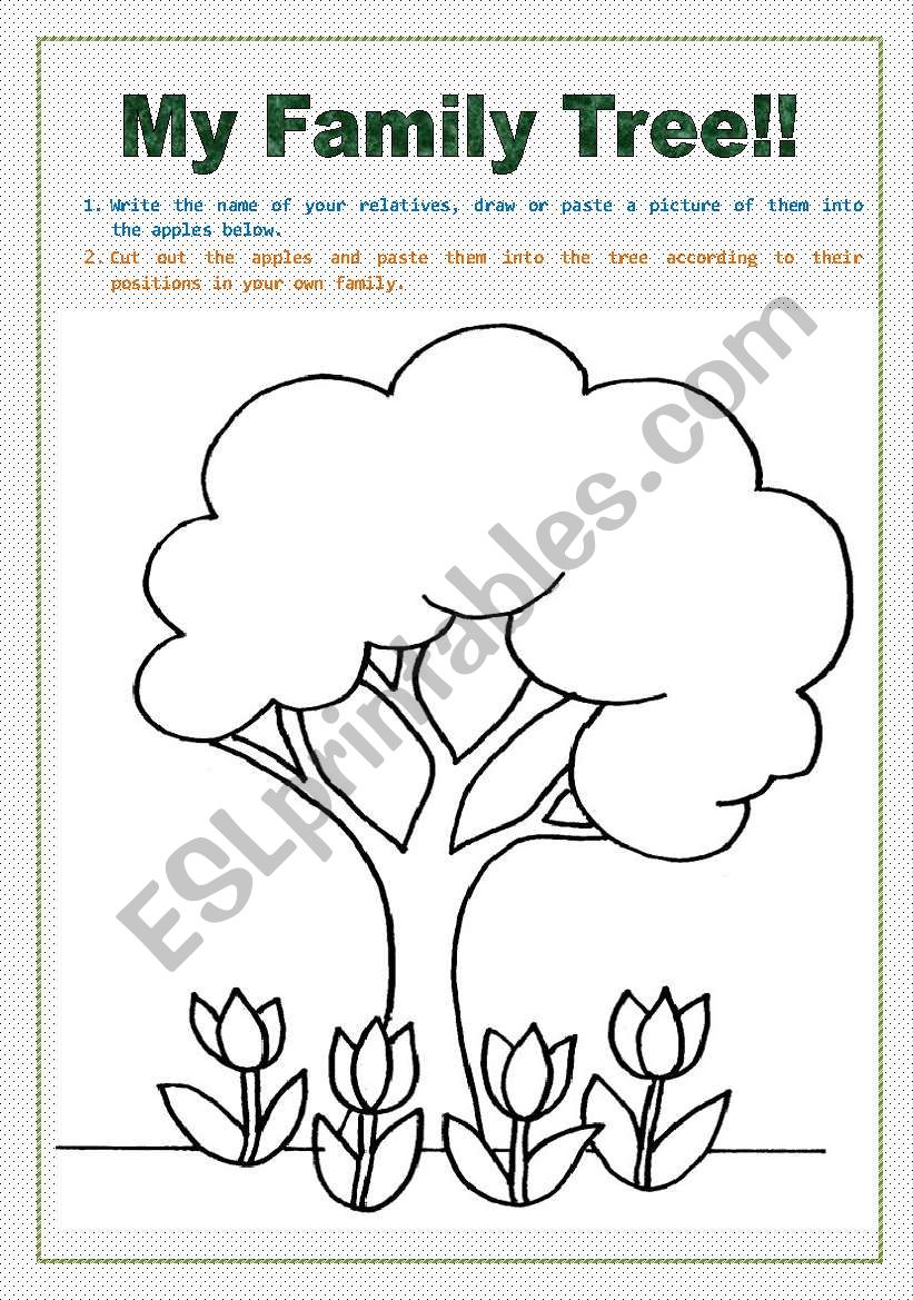 MY OWN FAMILY TREE worksheet