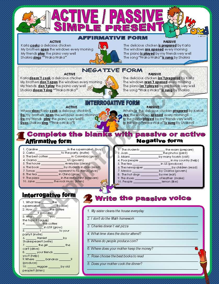 Active / Passive  in simple present