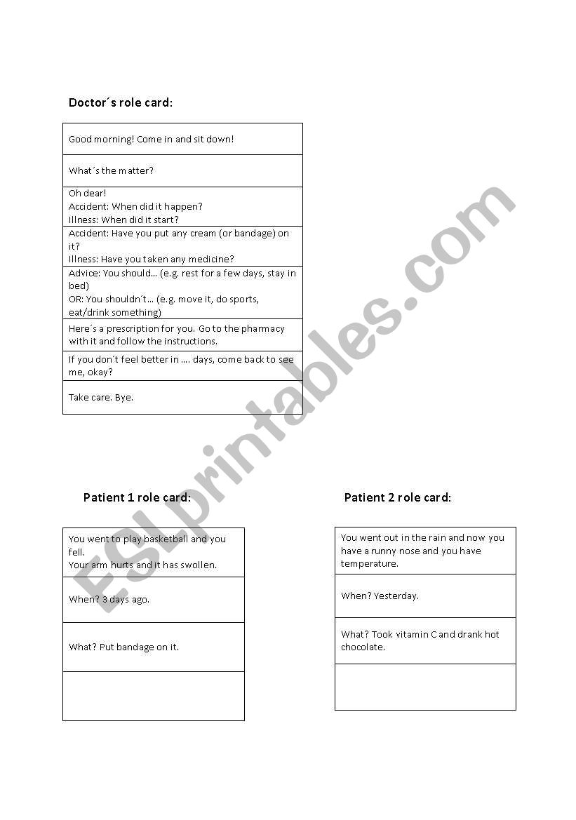 At the doctors worksheet