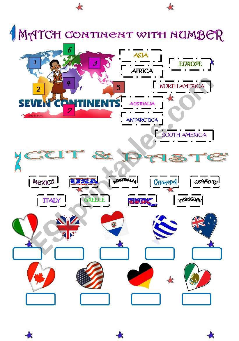 CONTINENTS / COUNTRIES / NATIONALITIES 