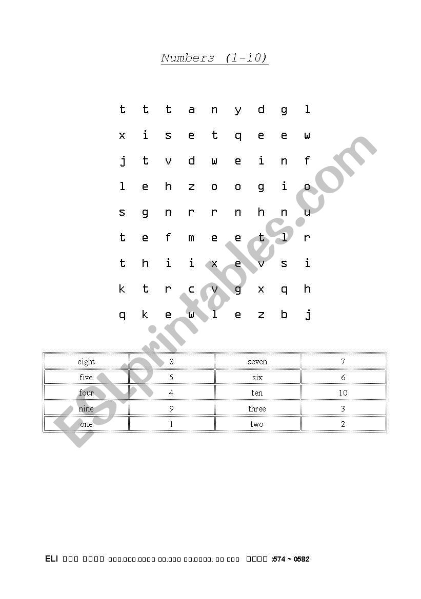 Number puzzle worksheet
