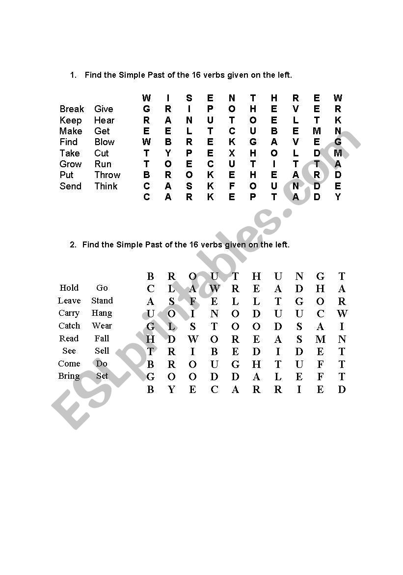 Simple Past worksheet