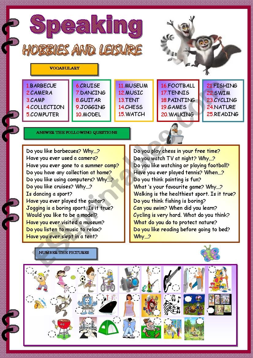 SPEAKING (3) worksheet