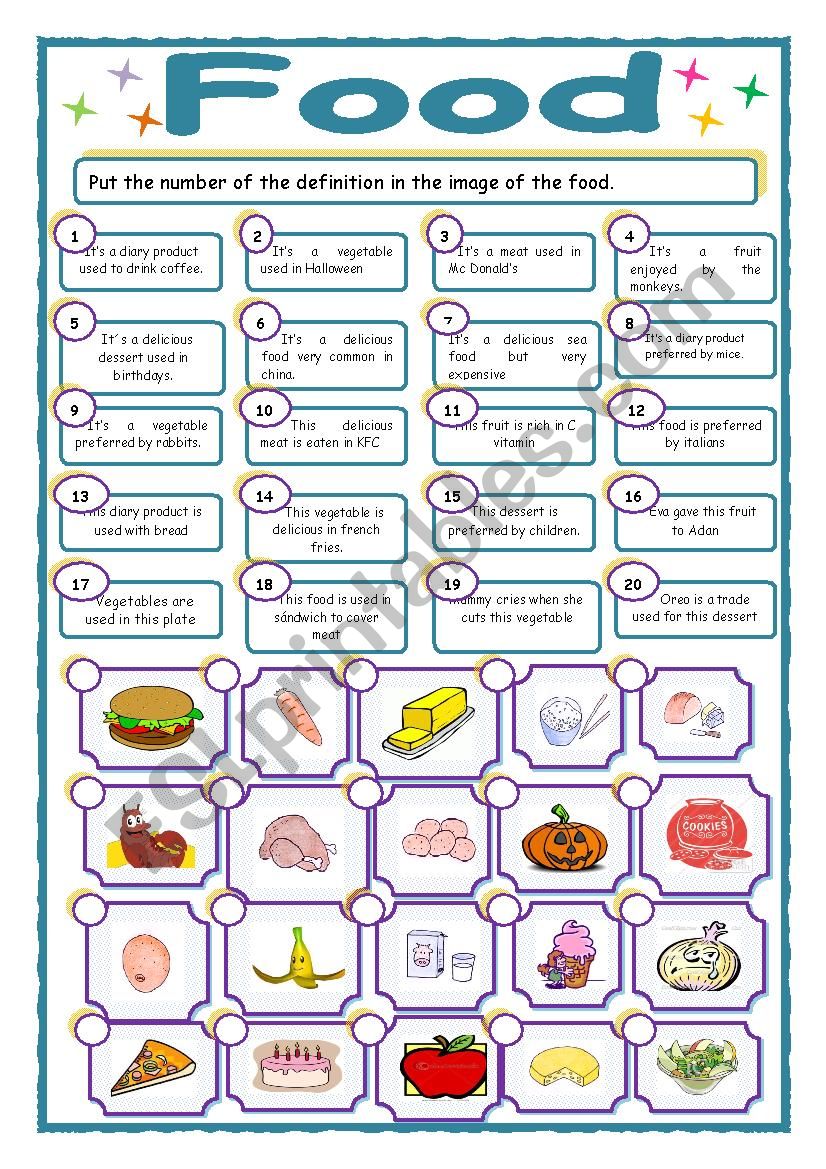 Food worksheet