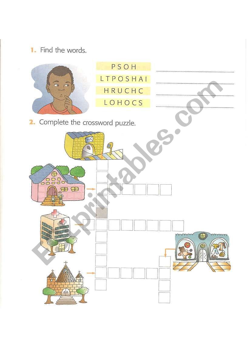places  worksheet