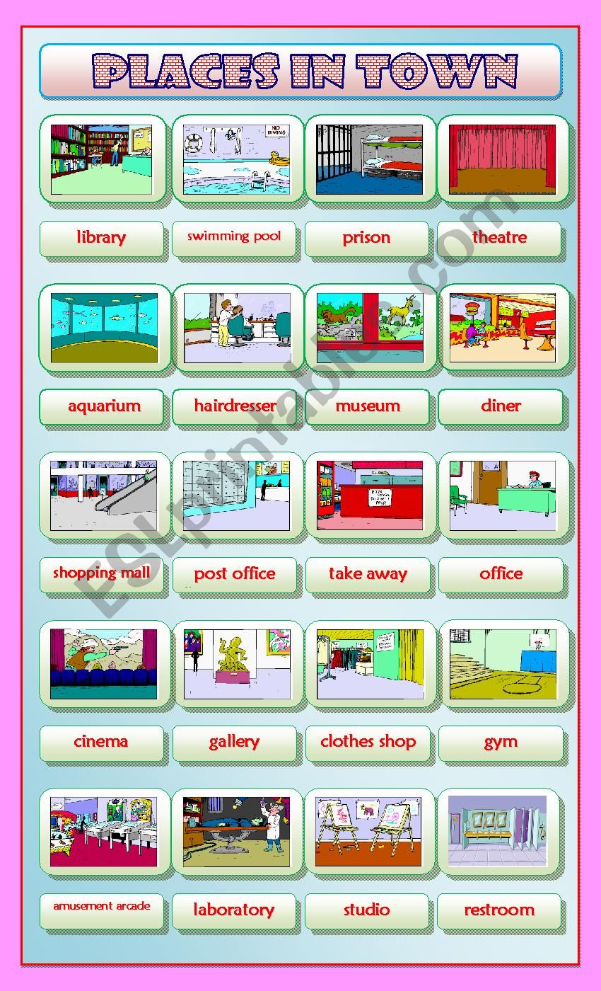 Places in Town worksheet