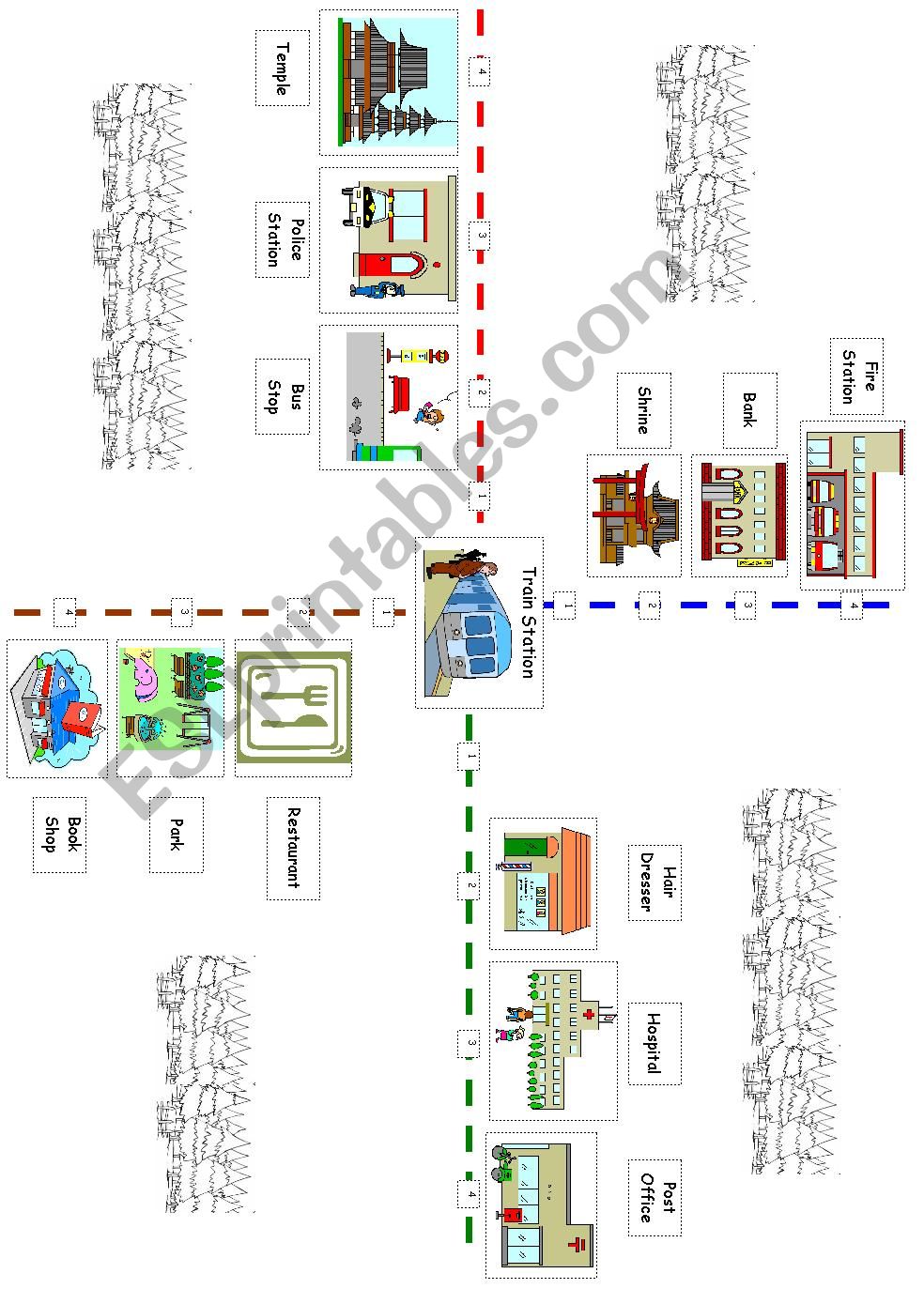 DIRECTIONS - Conversations and maps - Beginner and young learners (trains)