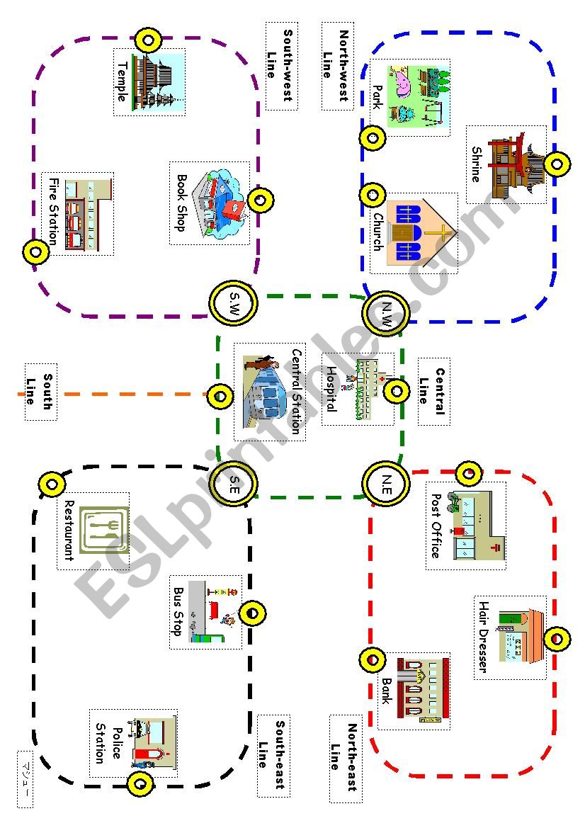 DIRECTIONS - Conversations and maps - lower intermediate level (trains)