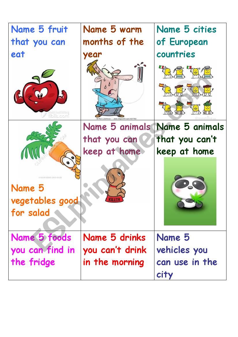 CARDS (can-cant) 1 worksheet
