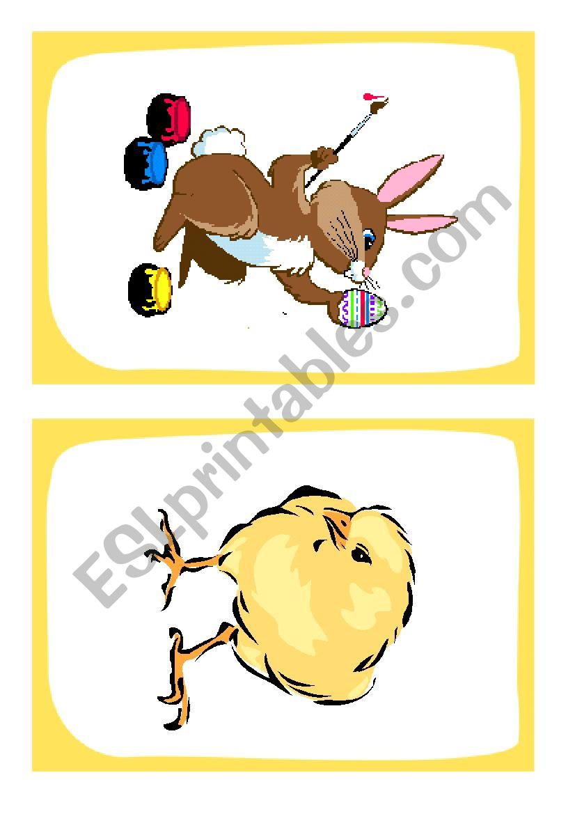 12 Easter flashcards and wordcards
