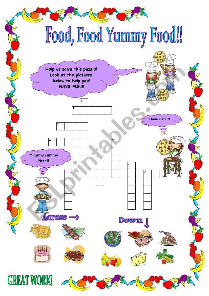 Food Crossword! worksheet