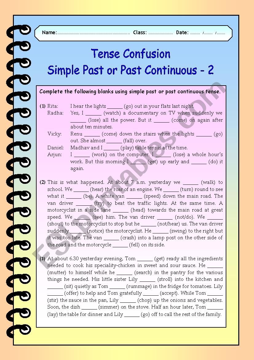 Tense Confusion Simple Past or Past Continuous - 2
