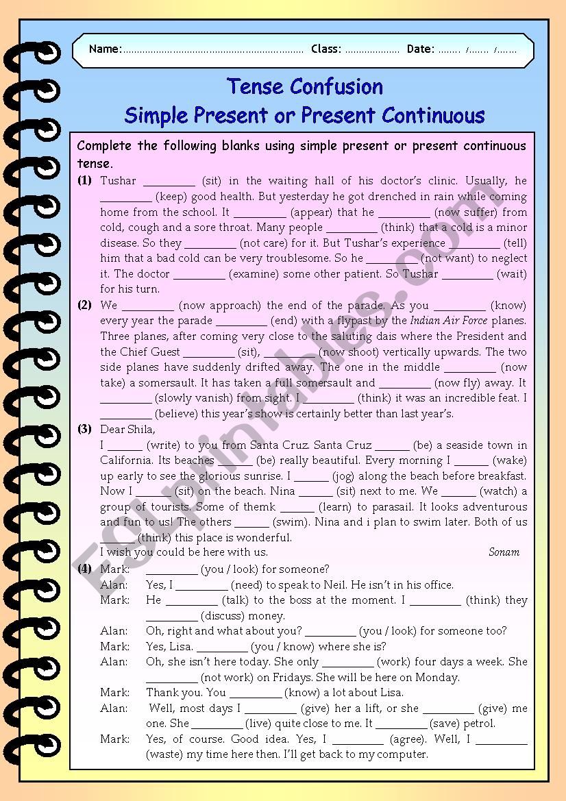 Tense Confusion Simple Present or Present Continuous - 1
