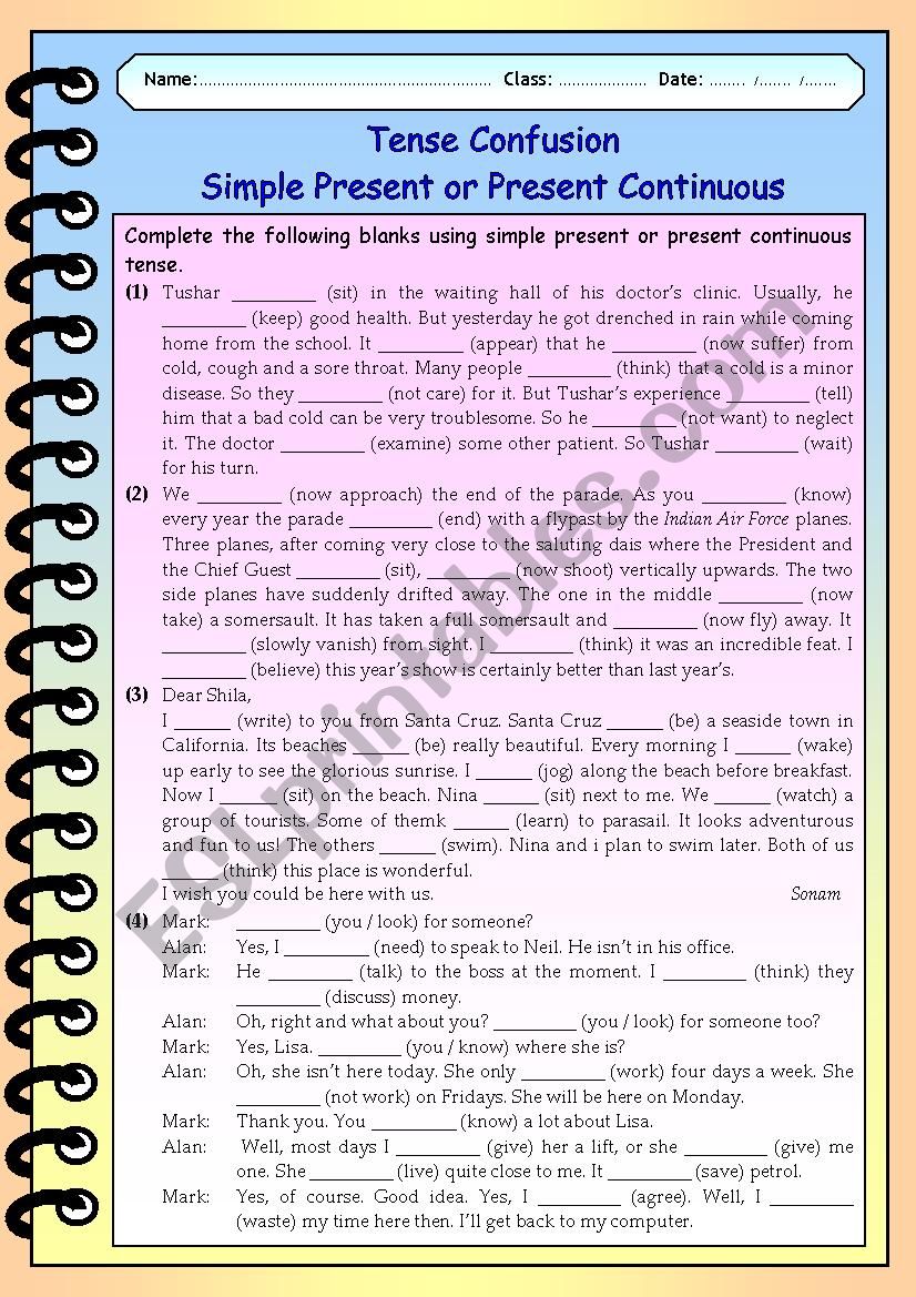 Tense Confusion Simple Present or Present Continuous - 1