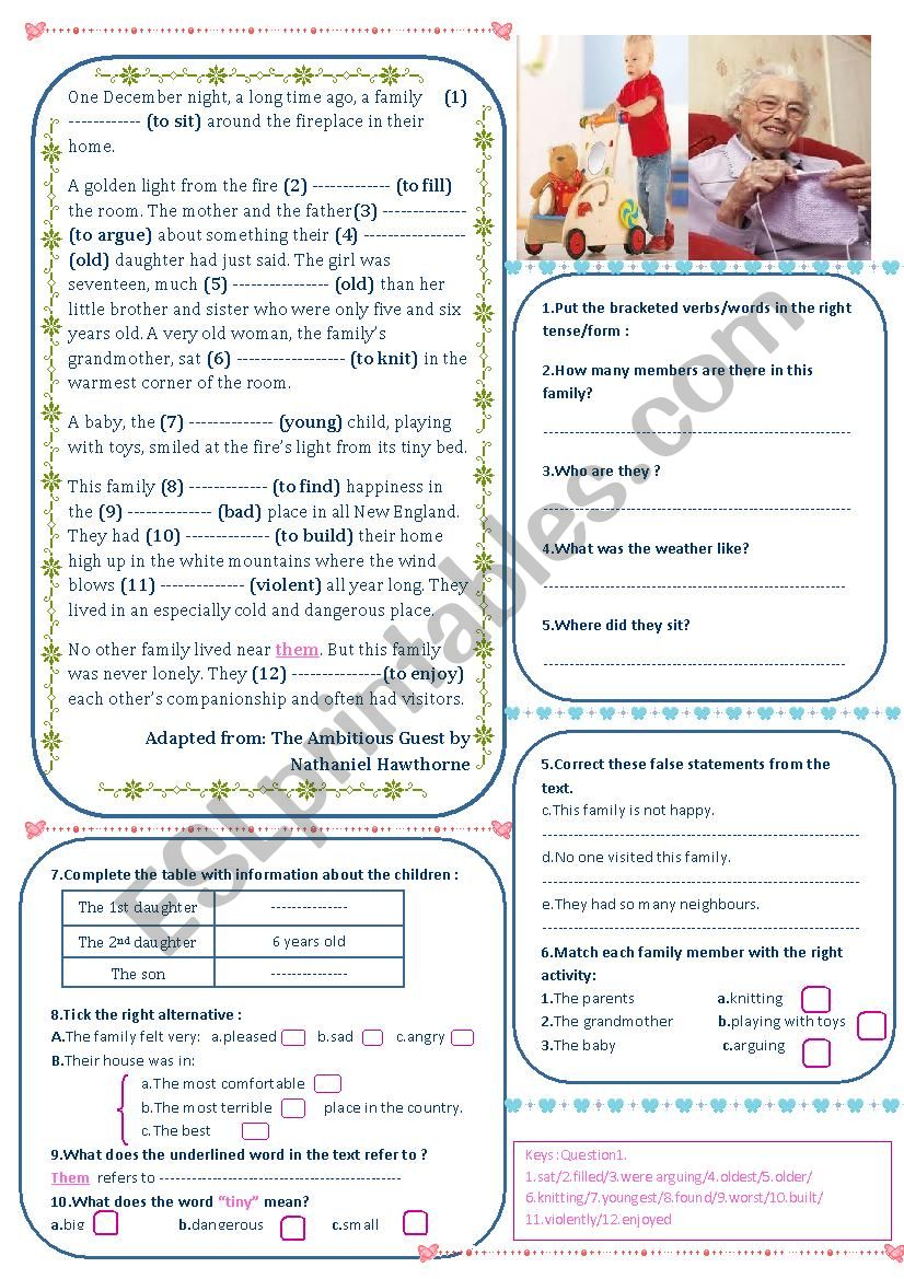 a happy family worksheet
