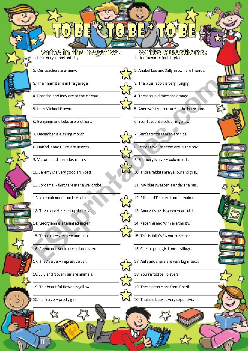 to be - 2 exercises worksheet