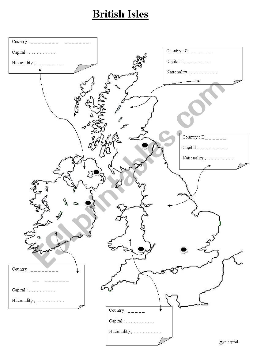 British Isles Geography worksheet