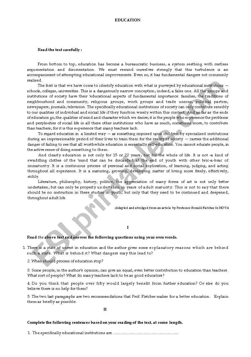 ENGLISH WRITTEN TEST worksheet