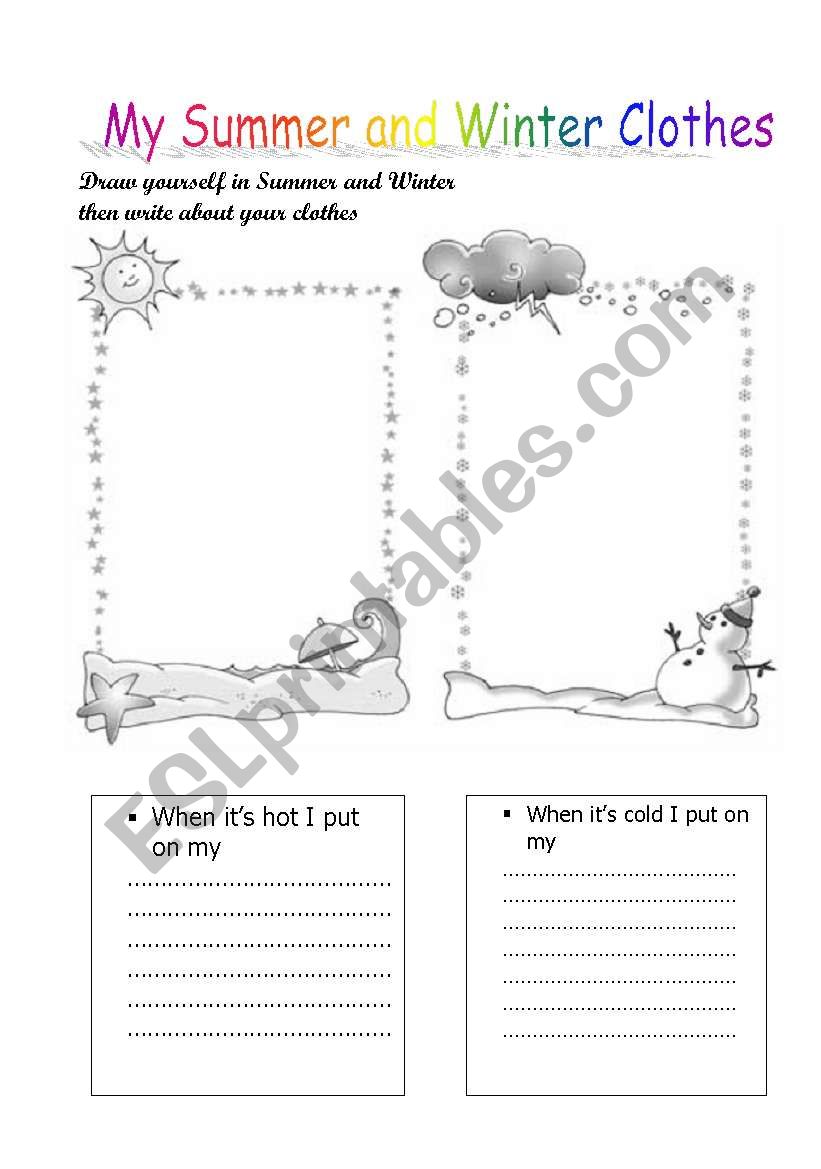 summer and winter clothes worksheet