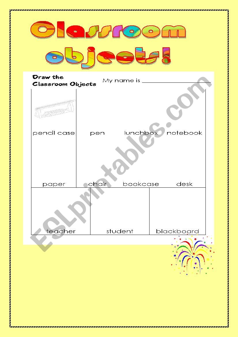 CLASSROOM OBJECTS worksheet