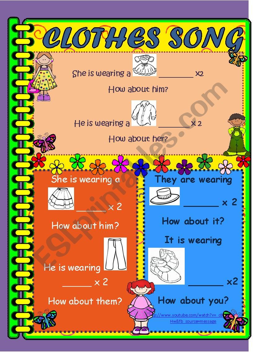 CLOTHES SONG worksheet