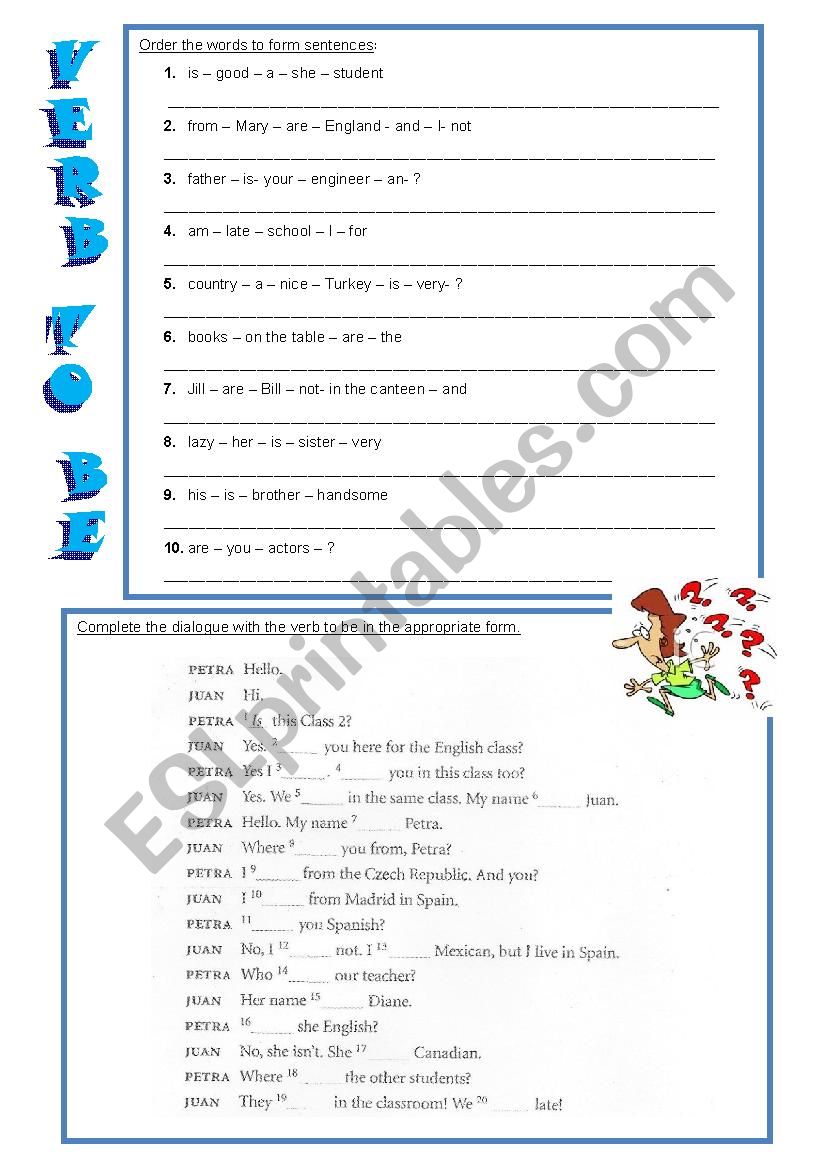 Verb to be revision worksheet