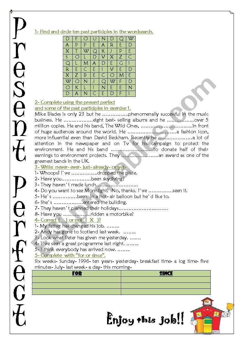 Present Perfect worksheet