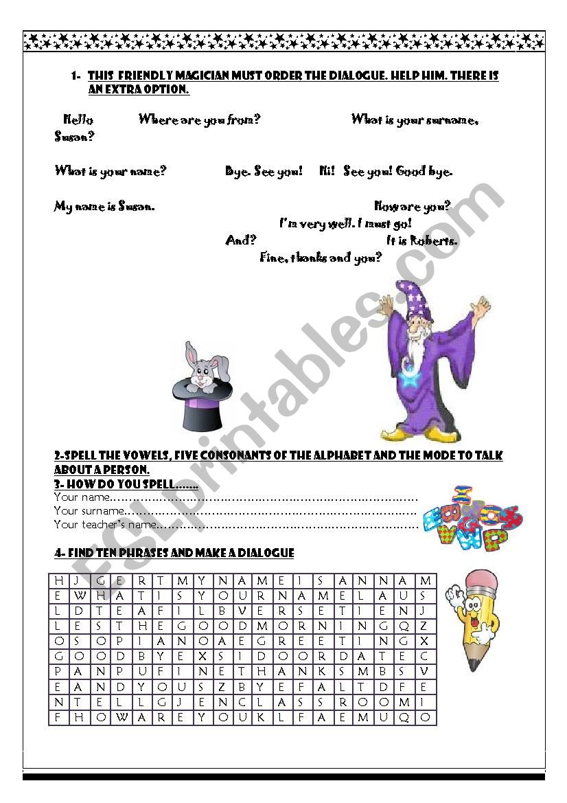 Dialogues worksheet