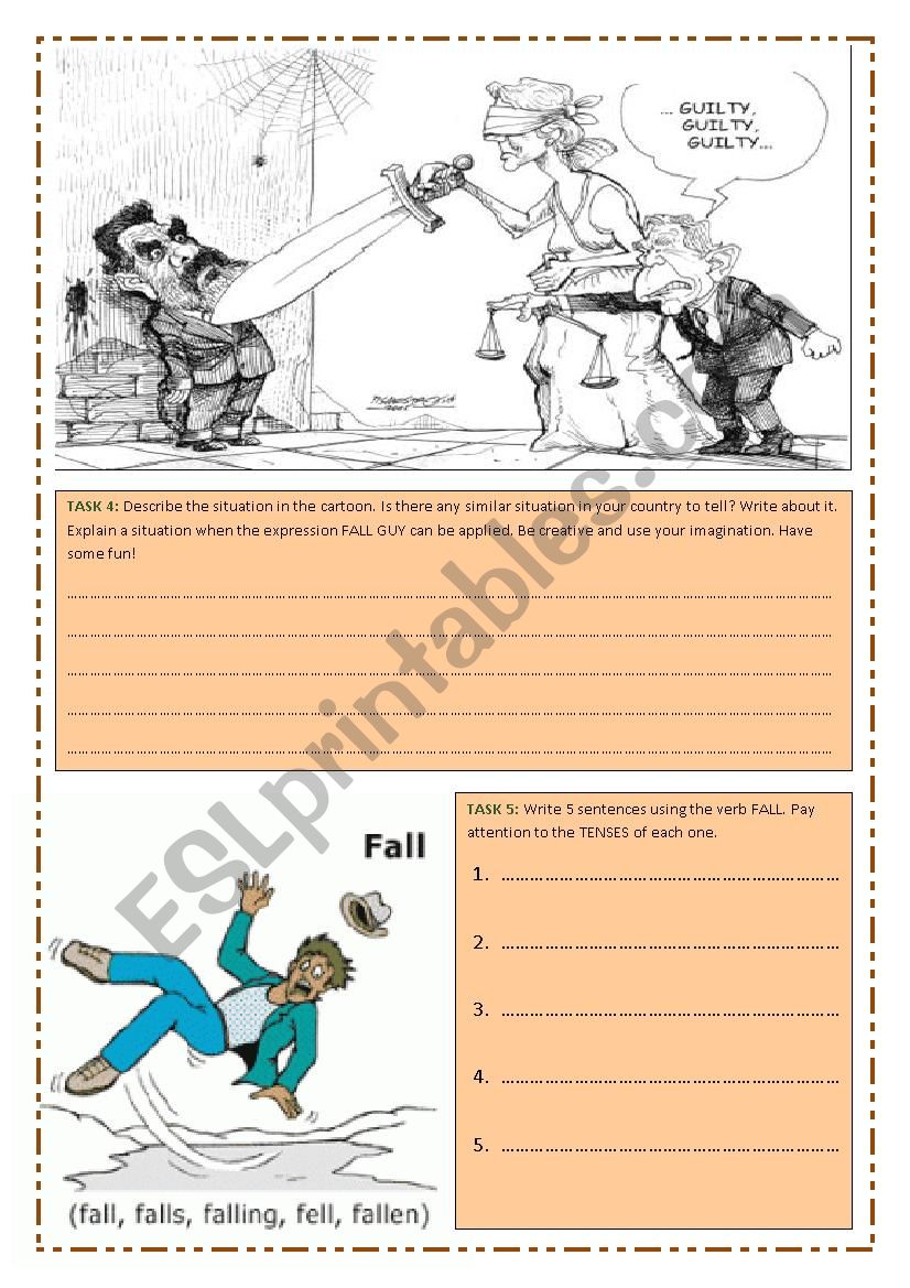 SLANG - Learning Common Slang (Part 2 of 2) - FALL GUY (5 pages