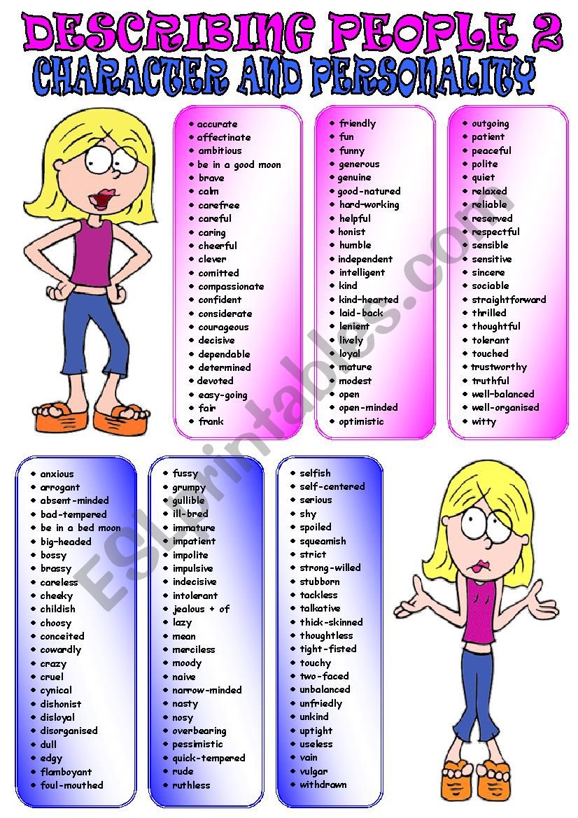 describing people 2 worksheet