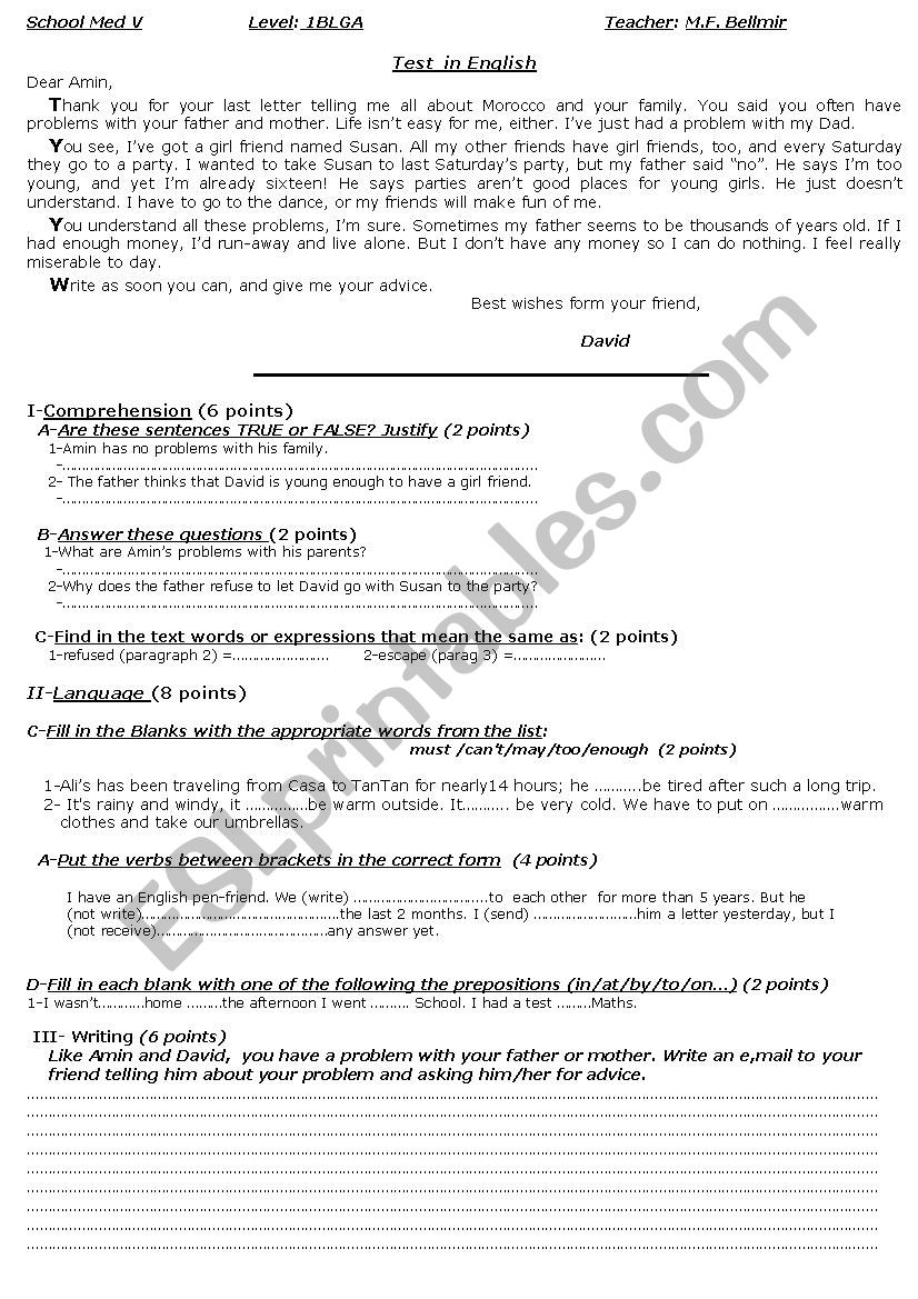 False Friends worksheet for Pre-intermediate