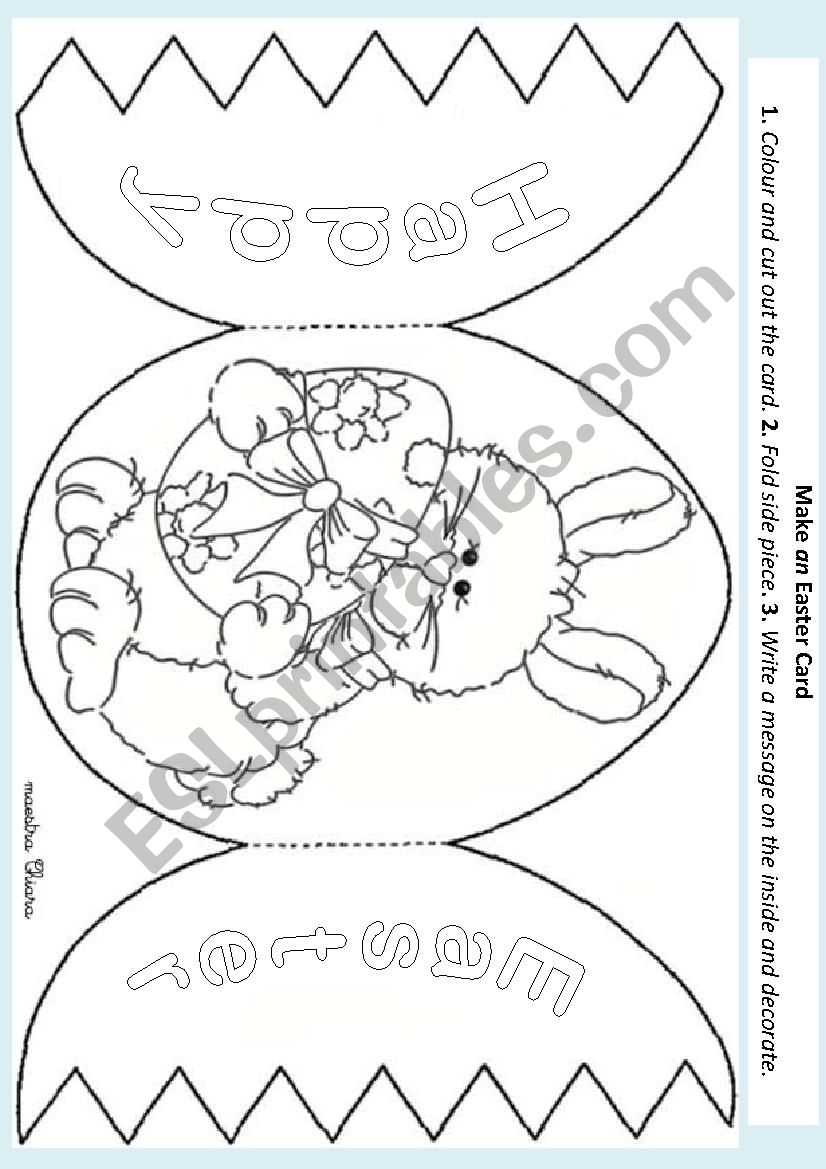 Easter card worksheet