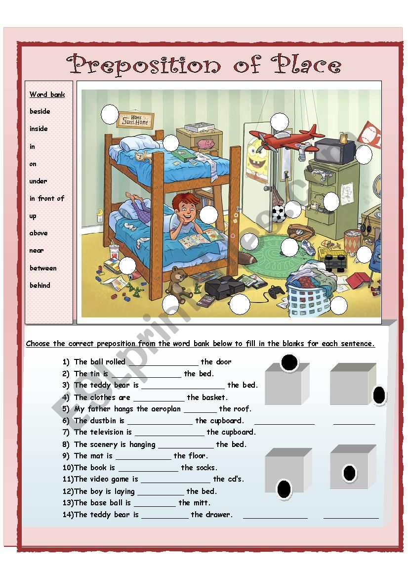 prepositions worksheet