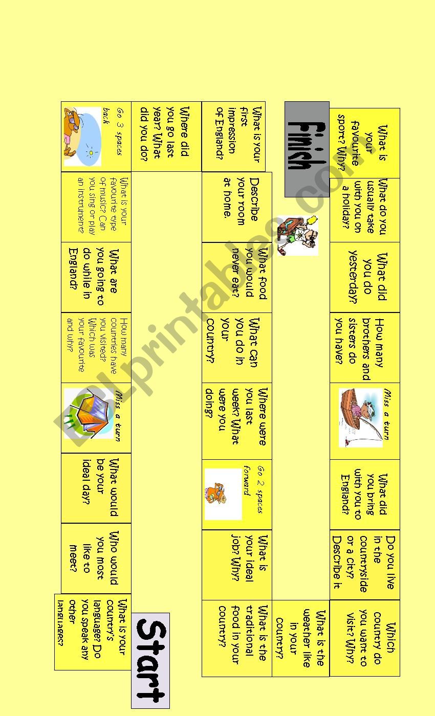 Tell your partners worksheet