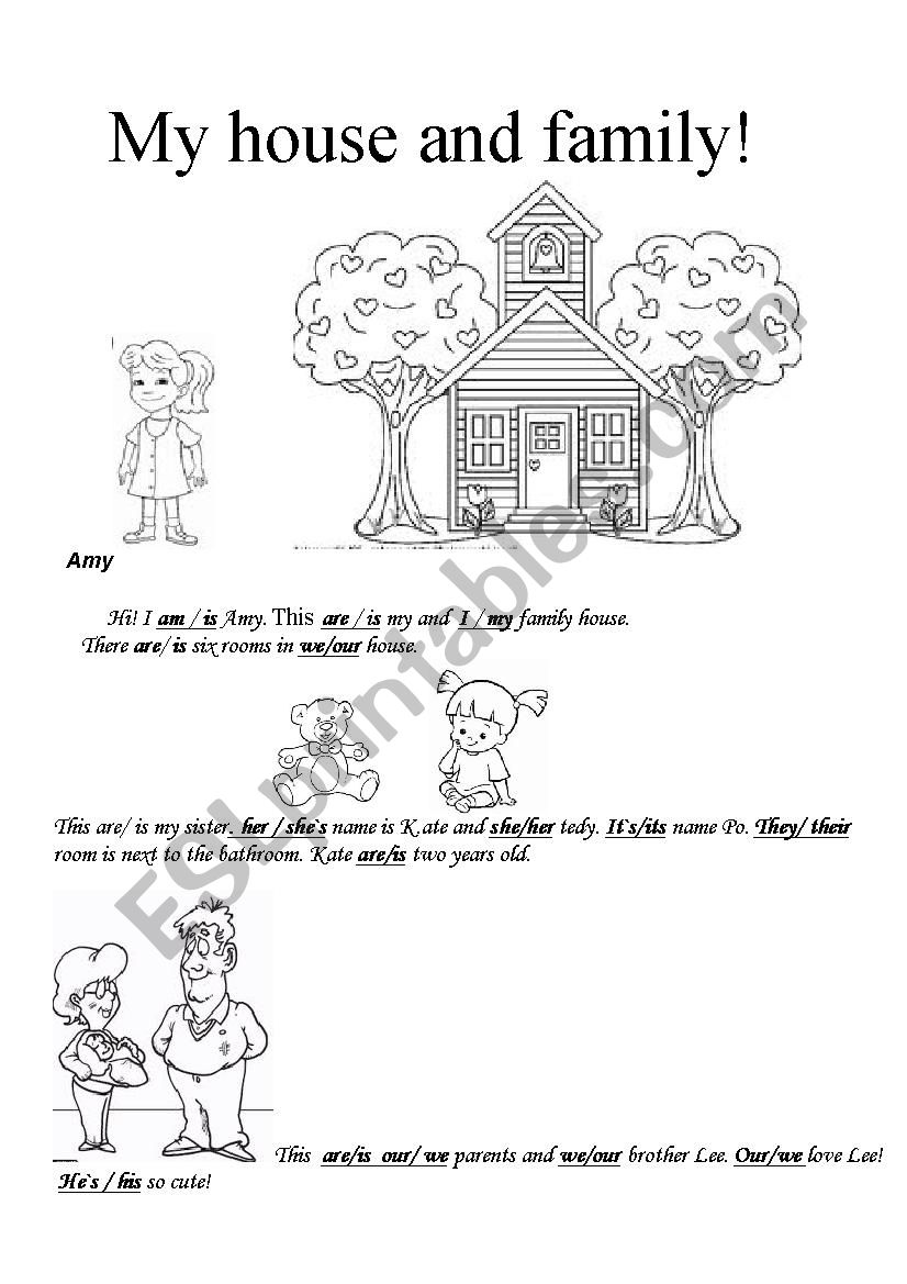 My house and family worksheet