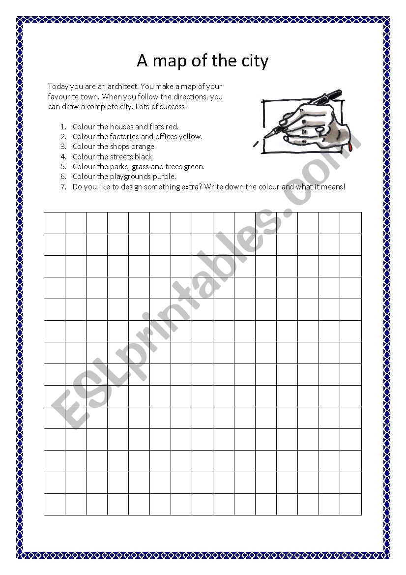 A map of the city worksheet